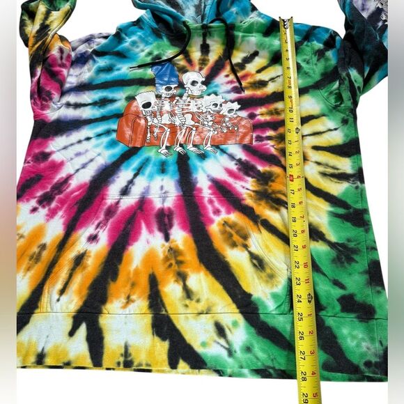 The Simpsons Tie Dye Skeletons on Couch Graphic Hoodie Kangaroo Pocket Men’s XL - Picture 10 of 10